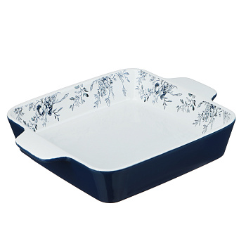 Форма для запекания и сервировки квадратная 26х21х5см тм MILLIMI цветы, керамика