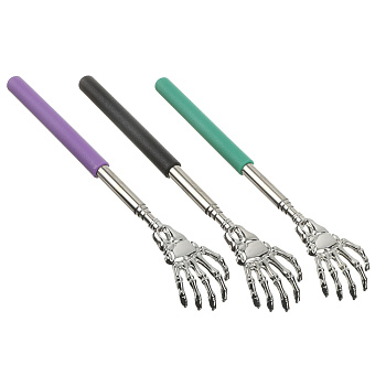 Чесалка для спины раздвижная металлическая 21-60см черная