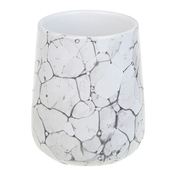 VETTA Стакан для ванной комнаты, 400 мл, 10,5x9x9 см, керамика, "Космос", мрамор белый