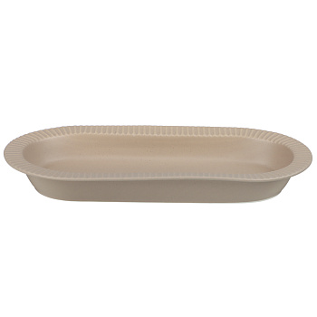 Блюдо овальное Лусия тм MILLIMI, 31,5х14,5см, фарфор, кофейный