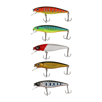 Воблер "Эктив Минноу" тм AZOR FISHING, F, 8,0гр, 85мм, 0,0-1,5м, 5 цветов