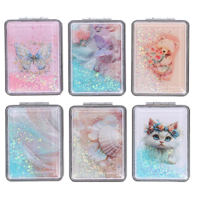 ЮНИLOOK Зеркало карманное, пластик, стекло, 8х5,8см, 6-12 дизайнов