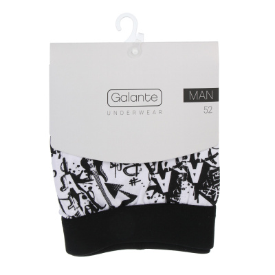 GALANTE Трусы-боксеры мужские с рисунком, р.52, 95% хлопок, 5% спандекс, разноцветные, НБ25-1