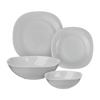 MILLIMI Грей Набор столовой посуды 19 пр., опаловое стекло, квадратный