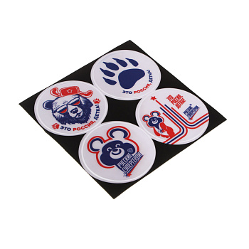 Наклейка светоотражающая "Это Россия, детка!", тм BY Русские Супергерои, д=6.5см, ПВХ