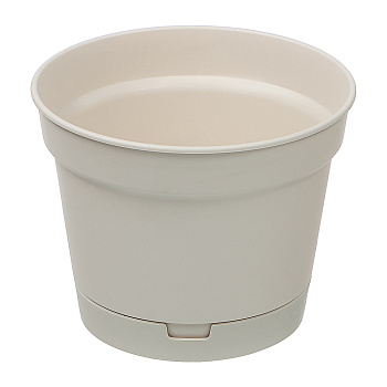 Горшок Mint 0,7л d12см, h9см c поддоном светло-беж.