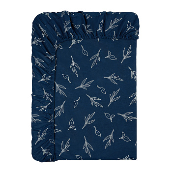 PROVANCE Нэви Простыня на резинке 160х200х20см, 100% хлопок, бязь, синий