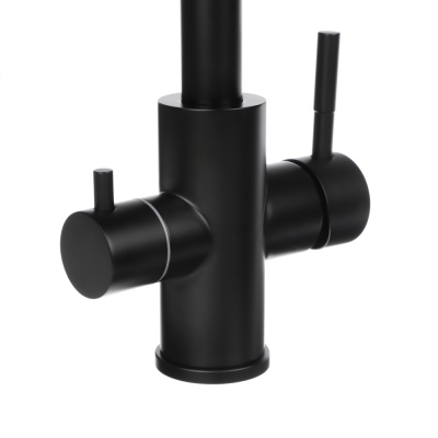 СоюзКран Смеситель для кухни с фильтром для пит. воды, картридж 35мм, нерж. сталь, черный SS01-G132