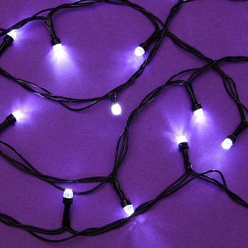 СНОУ БУМ Гирлянда эл. вьюн 20м, 200LED, "Алмазная" насадка, белый, 8 режимов, ПВХ черный, 220В