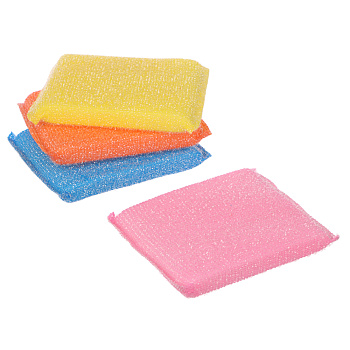 VETTA Набор губок кухонных, махровых, поролон, 4шт 8х12см, 4 цвета