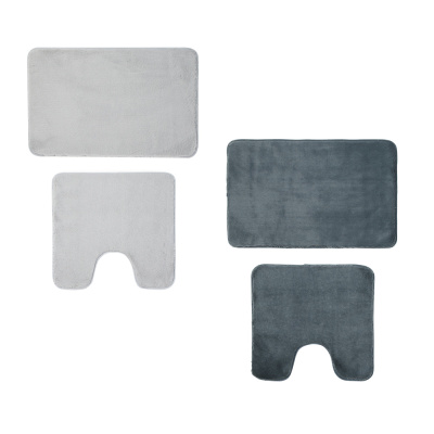 Набор ковриков для ванной комнаты тм VETTA Ленни, искусств.мех, полиэстер, 50x80см+50x50см, 2 цвета