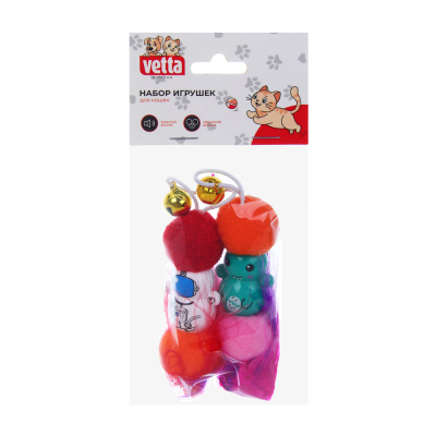 Набор игрушек для кошек тм VETTA, пластик, перо, 18см, 2шт
