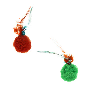 VETTA Набор игрушек для кошки, плюш, перья, 4,5см, 2 шт