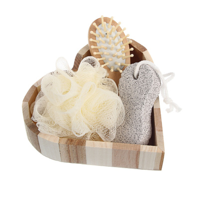 Набор подарочный тм LADECOR мочалка, расческа, пемза, 15*4*15 см, бамбук, полиэстер, пемза