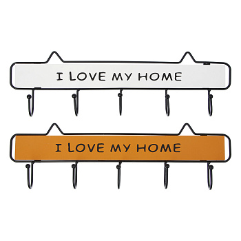 Ключница открытого типа, 5 крючков, 38,5x12см, МДФ, металл, 2 вида