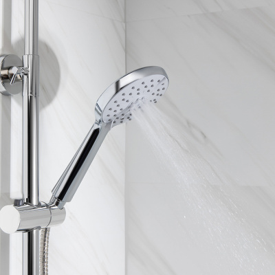 СоюзКран Душевая система со смесителем (кер. картридж 35мм, цинк), верхний душ 1 режим, ручной 3 реж