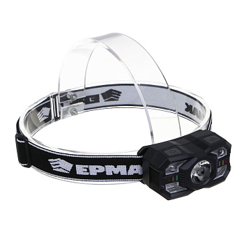 Фонарь налобный тм ЕРМАК,XТЕ+SMD,5 режимов,1200мАч,Type-C,сенсорный,пластик,75х40х37 мм,красный свет