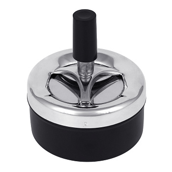 Пепельница бездымная, 8x9 см, металл, цвет черный