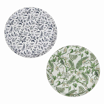 Поднос круглый с антискользящим покрытием Мосс, d35,5см, ПВХ, полипропилен