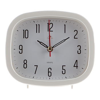Будильник кварц, корпус белый "Классика" 12,5х10,5x30см, арт.В5-003