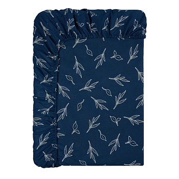 PROVANCE Нэви Простыня на резинке 200х200х20см, 100% хлопок, бязь, синий