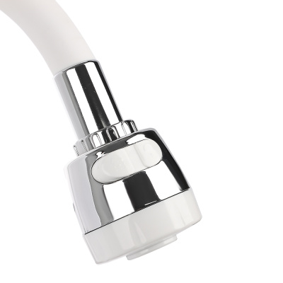 СоюзКран Смеситель для кухни, гибкий излив, керам. картридж 40мм, белый/хром, цинк, SK01-F125