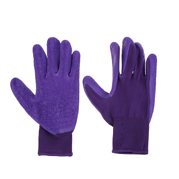 INBLOOM Перчатки с морщинистым латексным полуобливом р.10, 25см, полиэстер, 55г