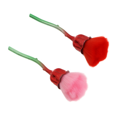 Кисть для румян и хайлайтера тм ЮНИLOOK La Rose, пластик, нейлон, 15,6см, 2 цвета, подар.уп.