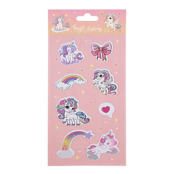 Наклейки пластиковые мягкие "Единорожка", 8,5х17,5см