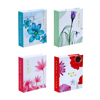 Фотоальбом "Цветы" на 40 фото, 10х15см, ПВХ, картон, в кейсе, 4 дизайна