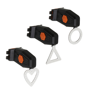 Фонарь велосипедный задний, тм BY SPORT, USB, 5 режимов, 3 дизайна