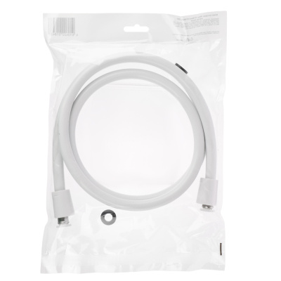 Шланг для душа, 150см, 1/2"(Имп)-1/2"(Имп), ПВХ, пластик, белый Шланг для душа, 150см, 1/2"(Имп)-1/2"(Имп), ПВХ, пластик, белый