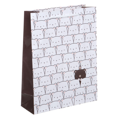 Пакет подарочный бумажный, M 18x24x7 см, милота, 128 гр, 4 дизайна