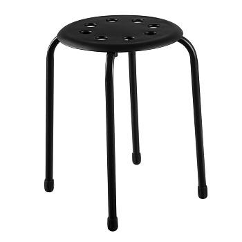 Табурет с пластмассовым сиденьем тм НИКА ТП01 D 320мм, высота 46см, чёрный