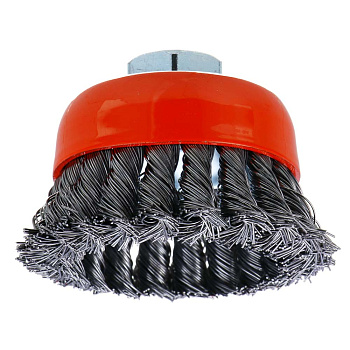 ЕРМАК PROFI Щетка чашечная для УШМ, плетеные пучки стальной проволоки 0,5мм, 80ммхМ14