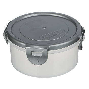 Контейнер герметичный для СВЧ с защелками, круглый, 0,35л, D-12см, H-6см, пластик