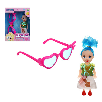 ИГРОЛЕНД Кукла с очками, PVC, PP, ABS, 10,5х4х14 см, 2 диз.