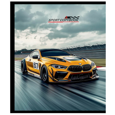 Тетрадь 48 л., А5, в клетку, БЕЛЫЕ ЛИСТЫ, обложка картон, скрепка, ВД-лак