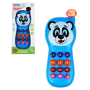 ИГРОЛЕНД Игрушка электронная телефон обучающий, свет, звук, ABS, пит. 2АА, 17,8х7,3х3,5см, 3 диз