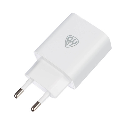 Сетевое зарядное устройство BY Double 10Вт, 2xUSB, 2А, 5В,110-240В, 50-60Гц, пластик белый