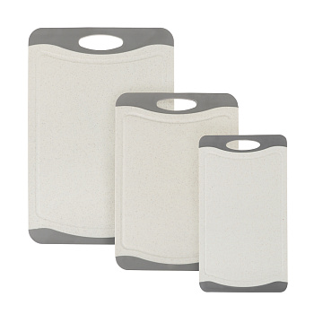 SATOSHI Женева Набор досок разделочных 3шт 36,5х24,5х0,8 см; 29х20х0,8 см; 25х14,5х0,8 см, пластик