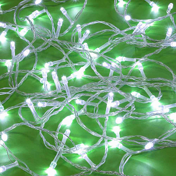 СНОУ БУМ Гирлянда эл. вьюн 9м, 100 LED, белый, пост. свечение, ПВХ прозр., 220В