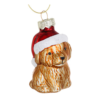 СНОУ БУМ Подвеска декоративная "Собачка" 7,8x4,2 см стекло