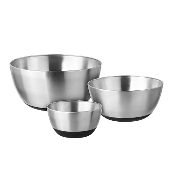 SATOSHI Набор салатников с противоскользящим дном, 14-19-22см, 800-1750-2700мл, нерж.сталь