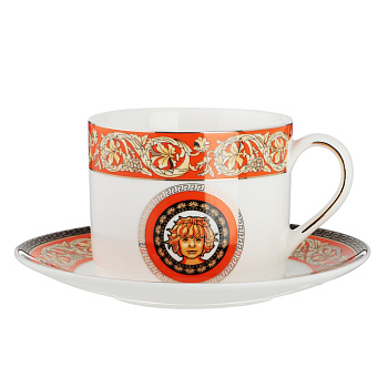 Рыжий Набор чайный 2 предмета, 220мл, 14см, фарфор, подарочная упаковка