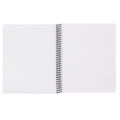 Тетрадь 96 л., А5, в клетку, БЕЛЫЕ ЛИСТЫ, обл.мел. картон, спираль, микс