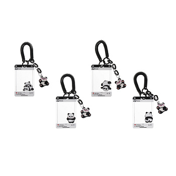 Чехол брелок для пропуска тм ЮL Pan-Da! на пружинке, пластик, металл, 10,5х6,5см, 4 дизайна