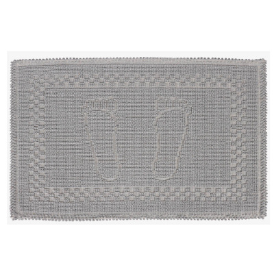 Коврик петельный, хлопок, 60x40см, одинарный, серый