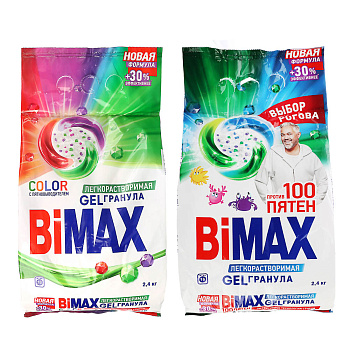 Стиральный порошок BIMAX 100 пятен, Automat, п/э, 2,4кг