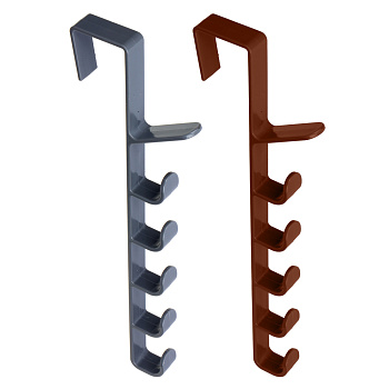 Крючок на дверь, 6 крючков, тм VETTA, пластик, 32х3,5х10см